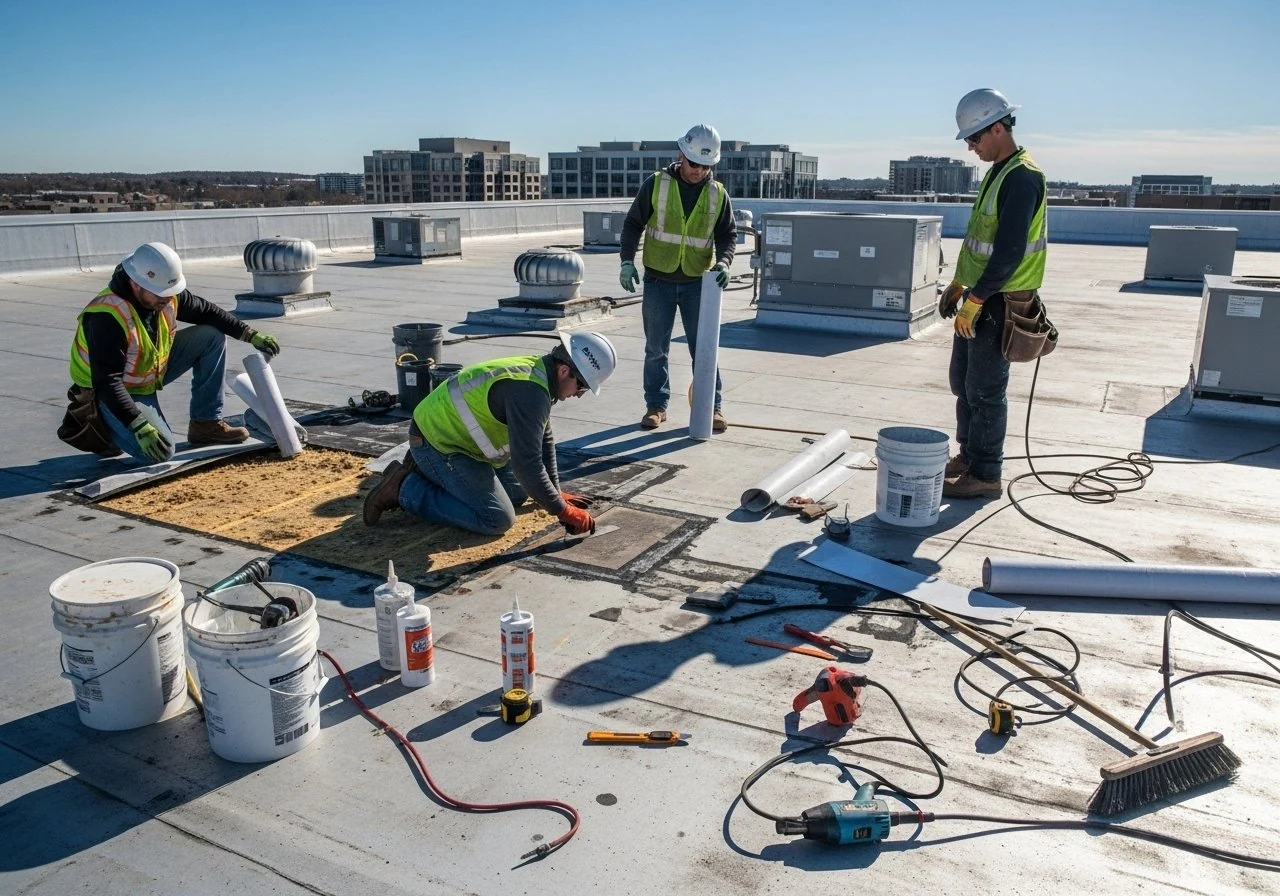 Commercial Roof Replacement in Asheville view 1